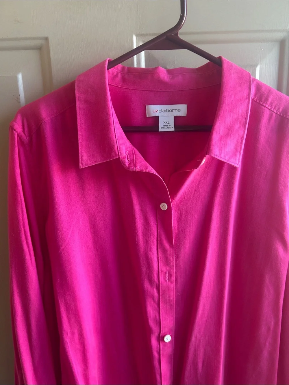 NWT Liz Claiborne SZ XL CHEERFUL PINK Button-Down Shirt